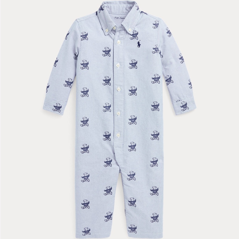 Sitting Bear Cotton Oxford Coverall